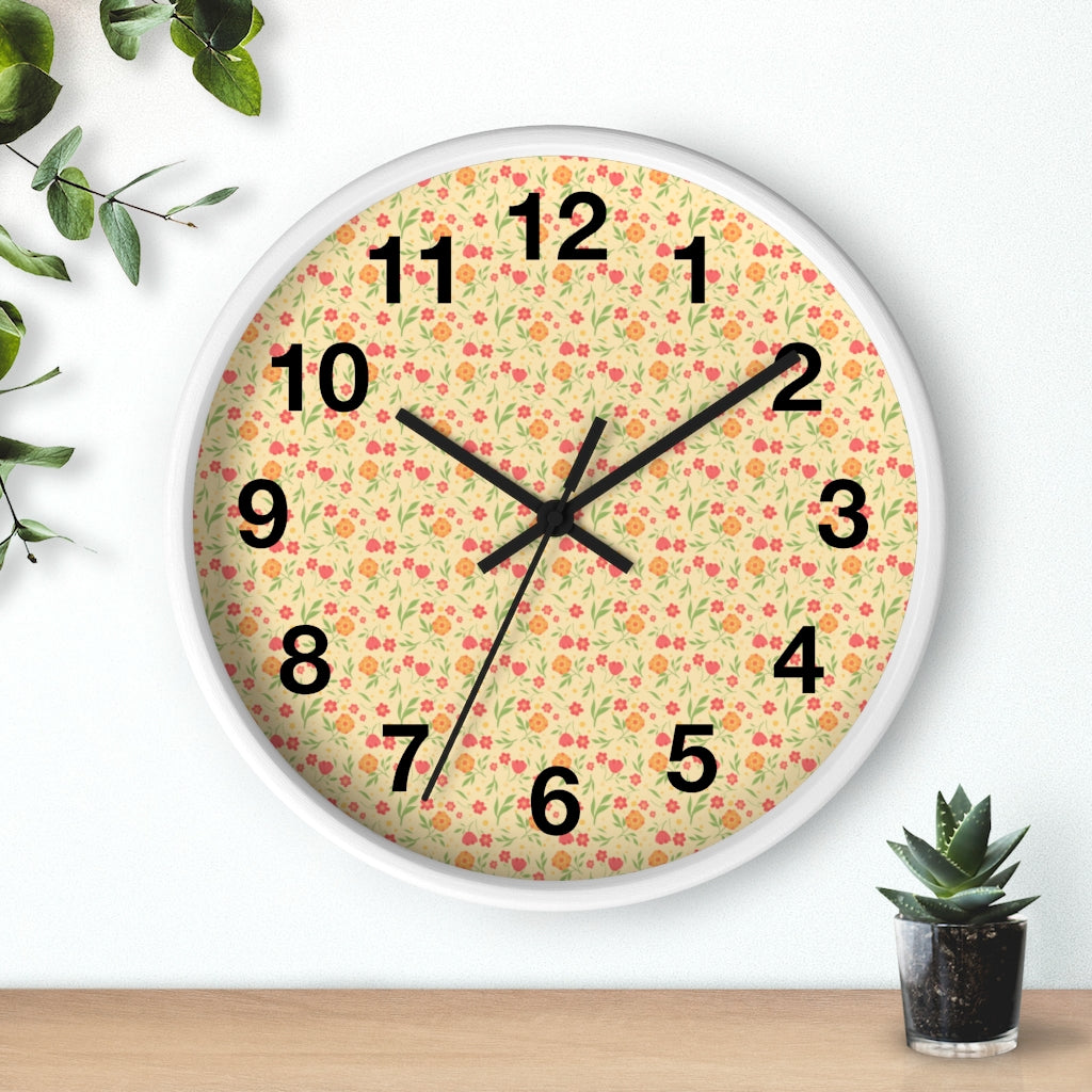2882Time™ Cottagecore Ditsy Floral Geometric Clock