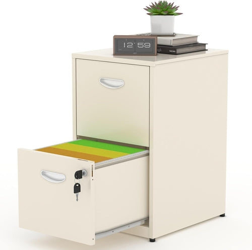Metal 2 Drawer File Cabinet, Vertical File Cabinet with Lock, Filing