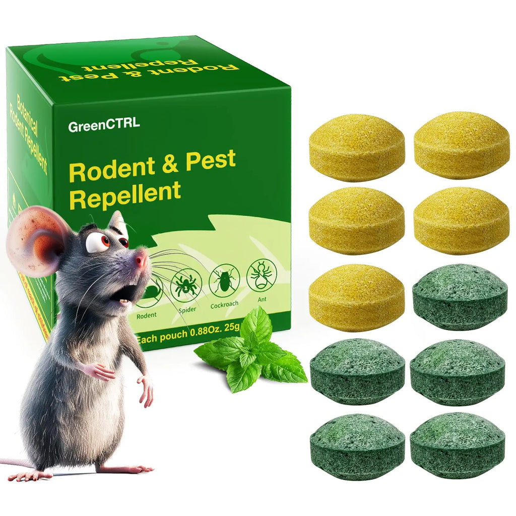 Rodent Mouse Repellent 10Pack Plant-Based Formula Peppermint Scent Safe for Homes and Pets Ideal for Indoor and Outdoor Use
