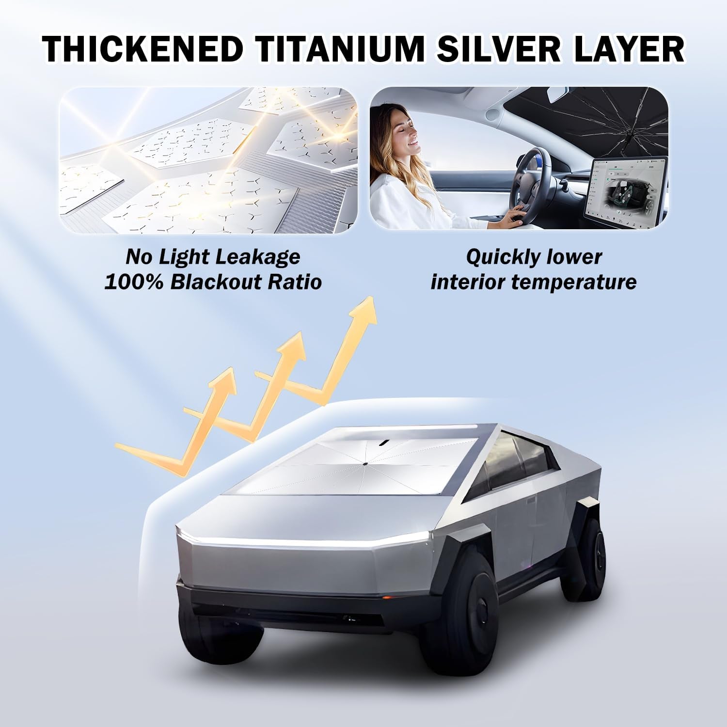 Tesla Cybertruck Sunshade Umbrella 2024-25 Blackout UV