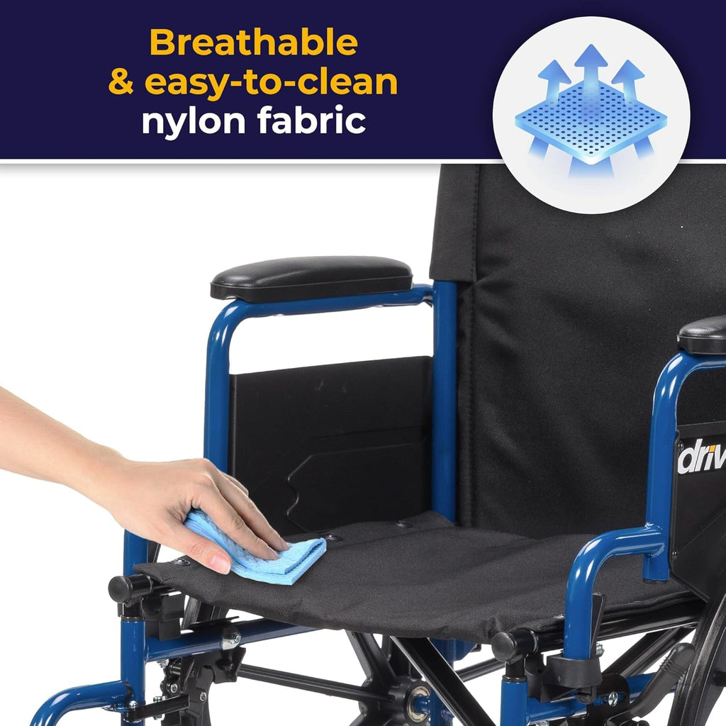 Blue Streak Wheelchair with Flip Back Desk Arms, Swing Away