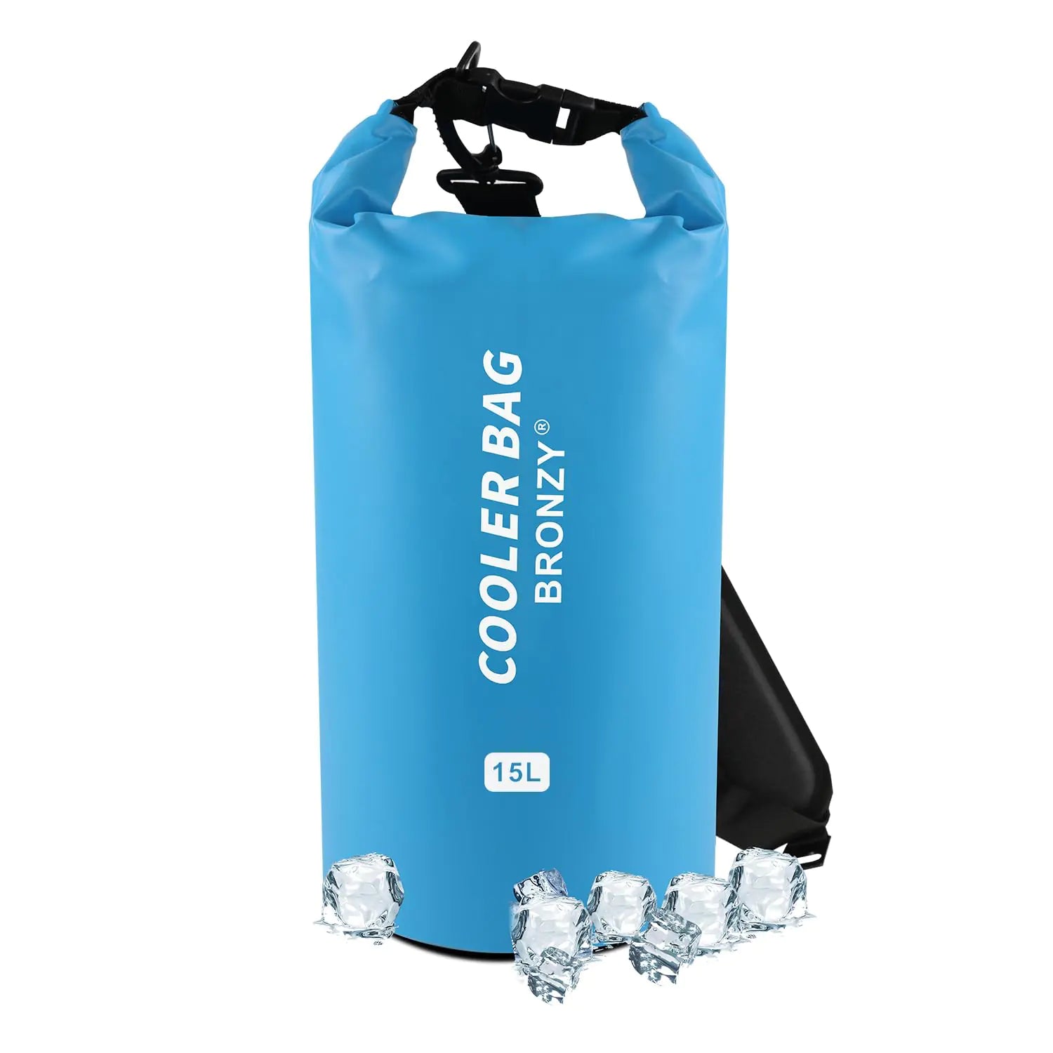 BRONZY Soft Cooler Bag 15 Liter Portable Ice Chest Box Backpack Cooler48+ Hours CoolingInsulatedWaterproofLeakproof Cooler Bag for CampingPicnicHikingBeachLunch(Sky Blue)