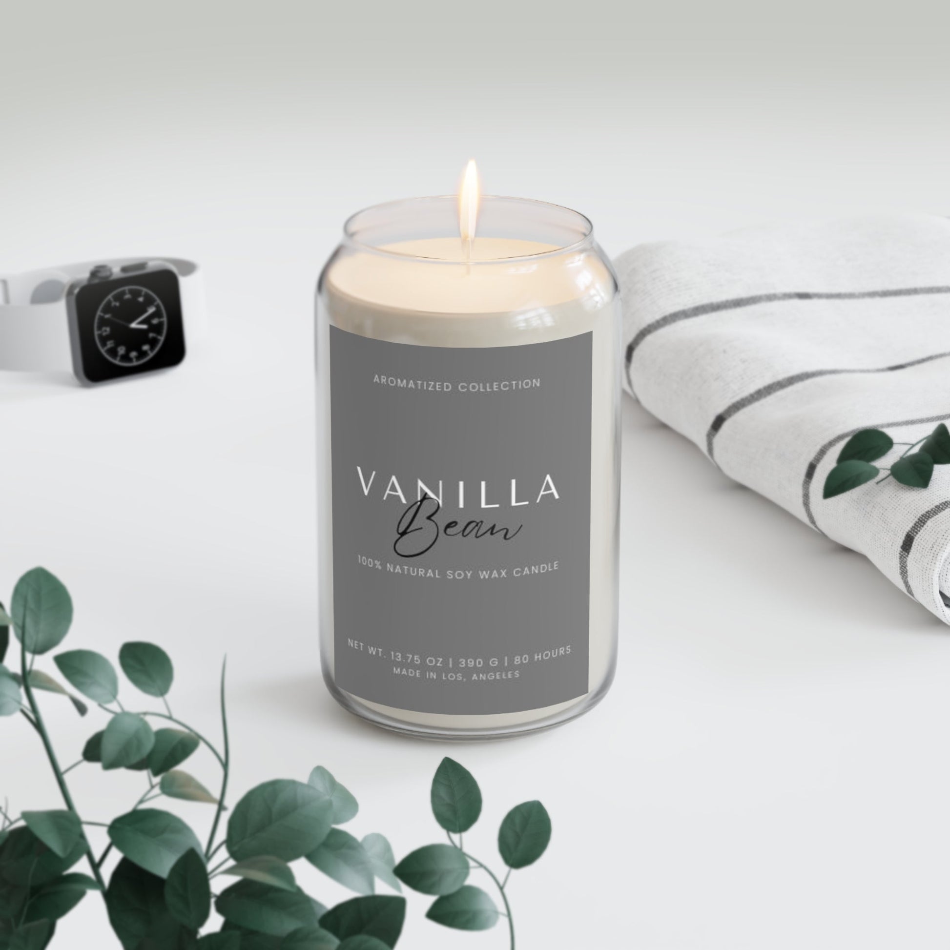 Vanilla Bean Scented Soy Candle, Aromatherapy, Home Decor, Eco-Friendl