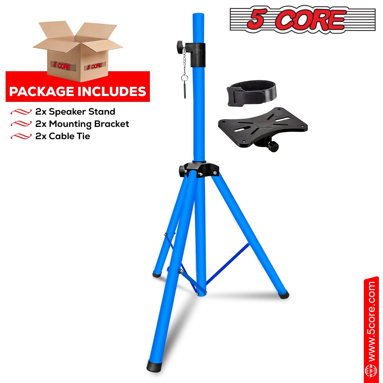 5 Core Speaker Stand Height Adjustable PA DJ Tripod Studio Monitor