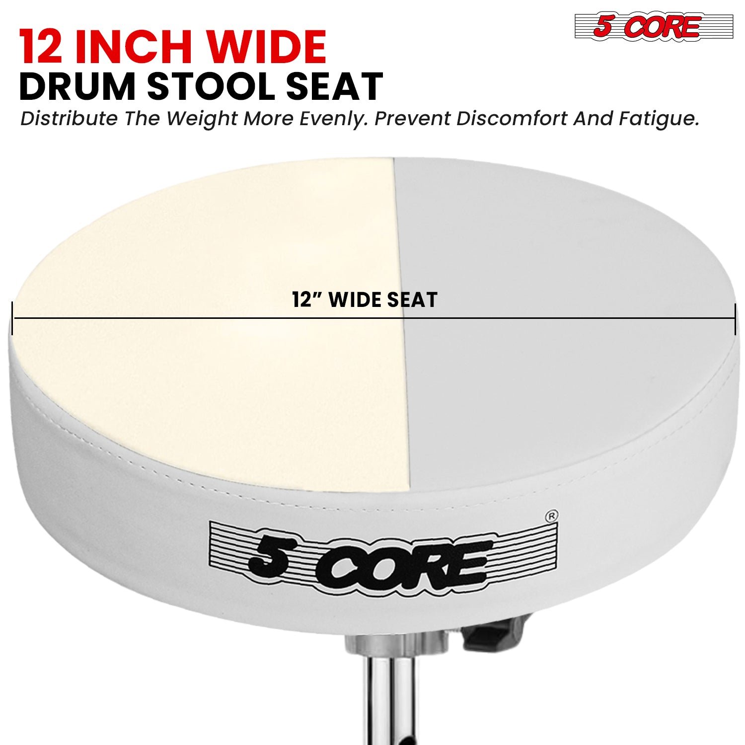 5Core Drum Throne Padded Guitar Stool Adjustable Drummer Seat for