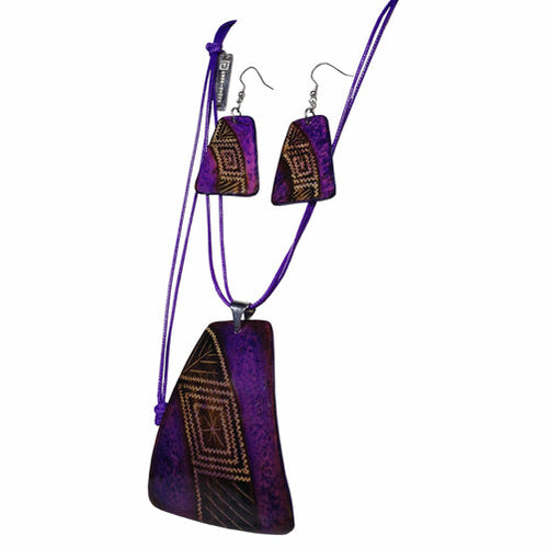 Calabash Rhombus Necklace & Earring Set