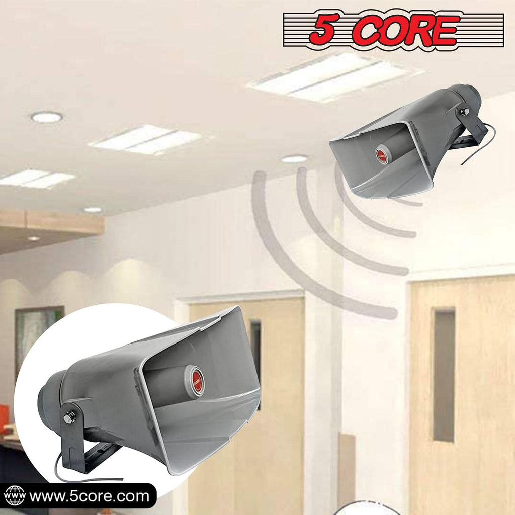 5 Core PA Horn Speaker Outdoor 8x16" Siren Loudspeaker 40W RMS Loud