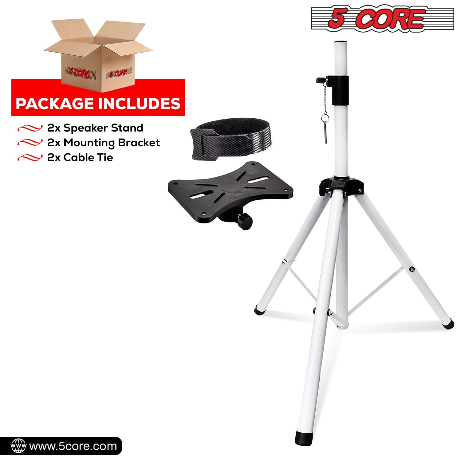 5 Core Speaker Stand Height Adjustable PA DJ Tripod Studio Monitor