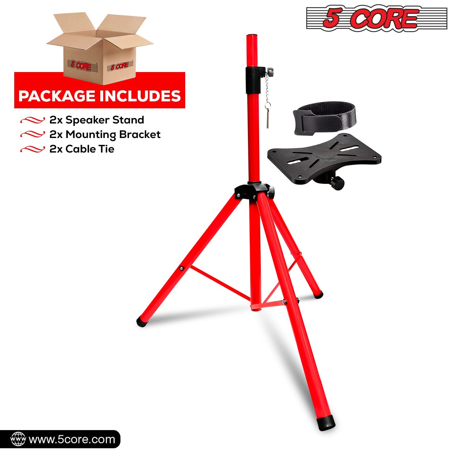 5 Core Speaker Stand Height Adjustable PA DJ Tripod Studio Monitor