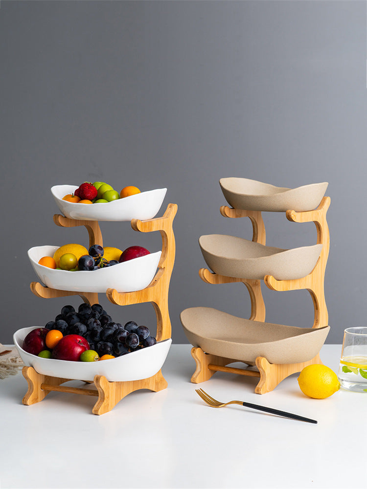 Nordic Ceramic Candy Plate Living Room Household Three Floor Fruit