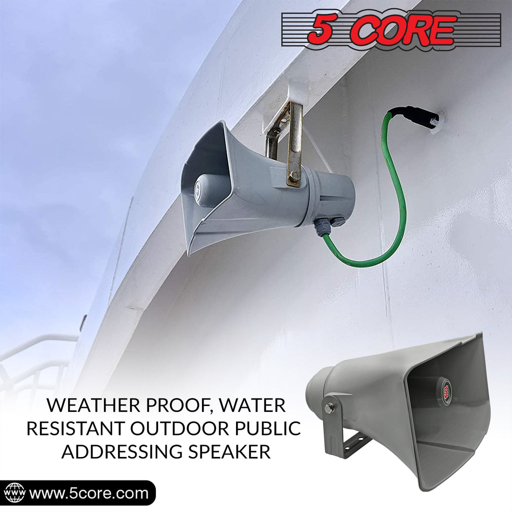 5 Core PA Horn Speaker Outdoor 8x16" Siren Loudspeaker 40W RMS Loud