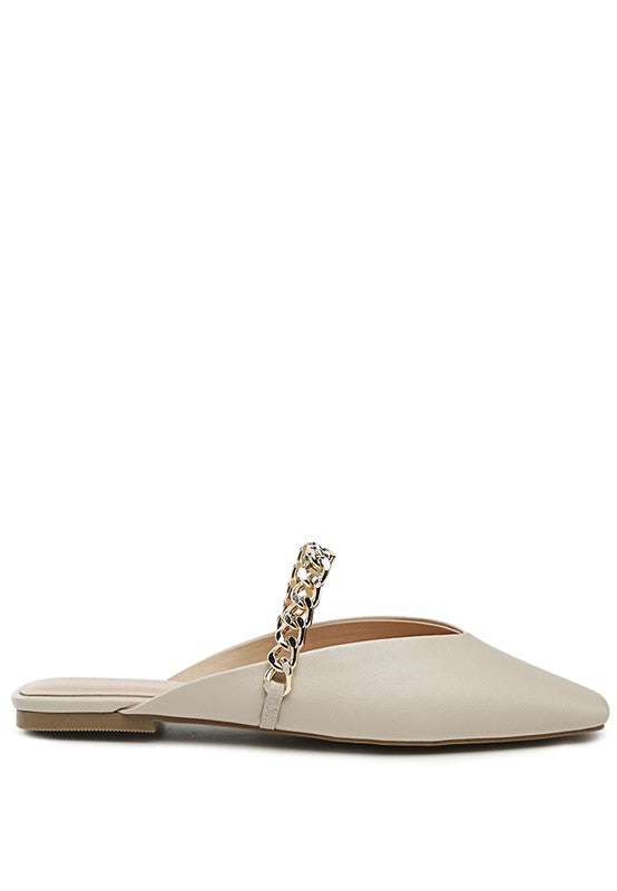 CATCH BLING CHAIN STRAP FLAT SHOES
