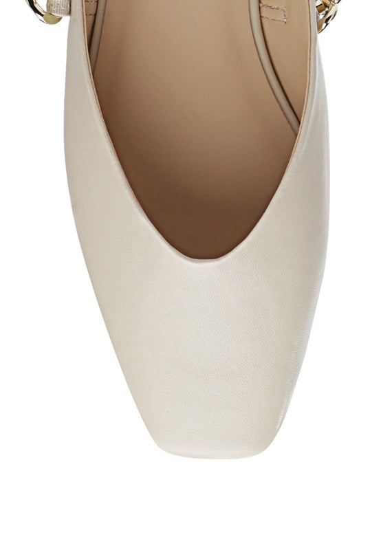 CATCH BLING CHAIN STRAP FLAT SHOES