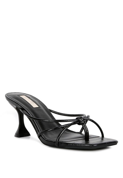 Georgia Knotted Strap Mid Heel Sandals