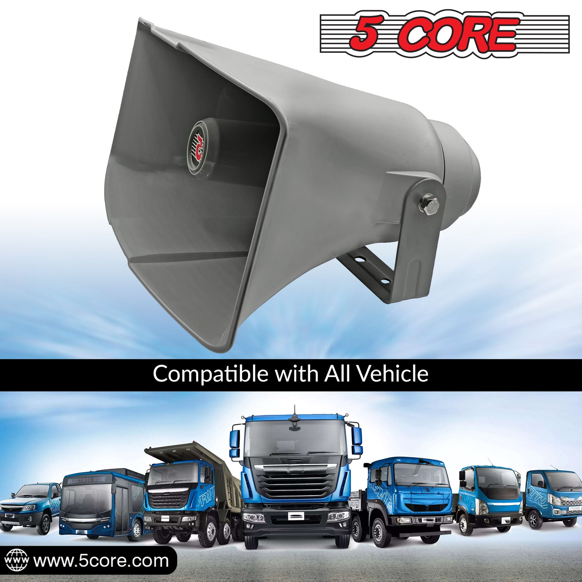 5 Core PA Horn Speaker Outdoor 8x16" Siren Loudspeaker 40W RMS Loud