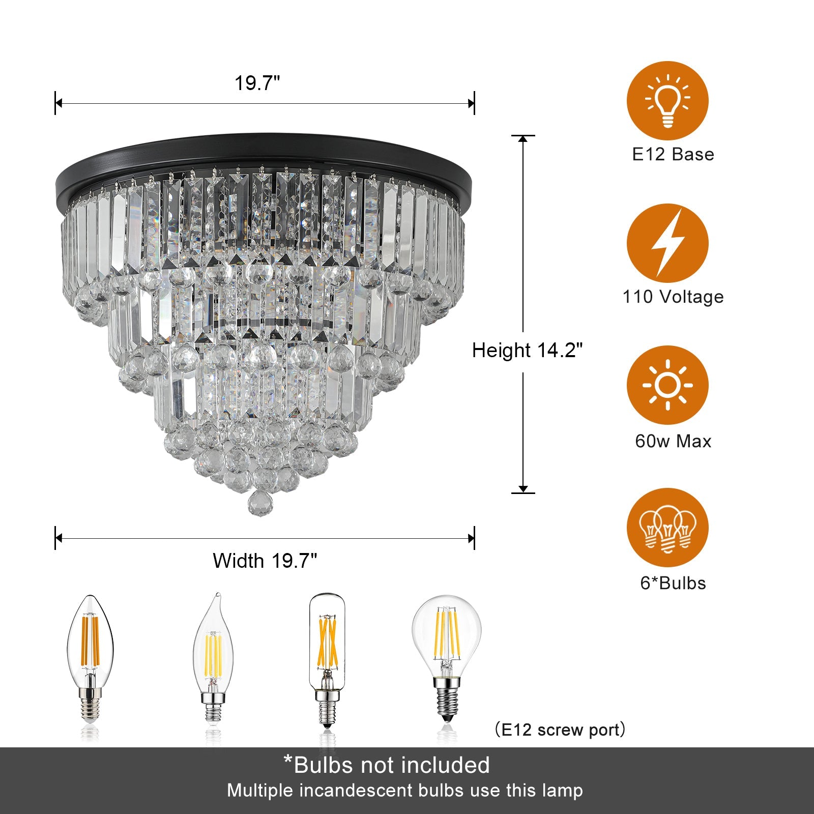 Black luxury modern style crystal lights, large ceiling chandeliers,