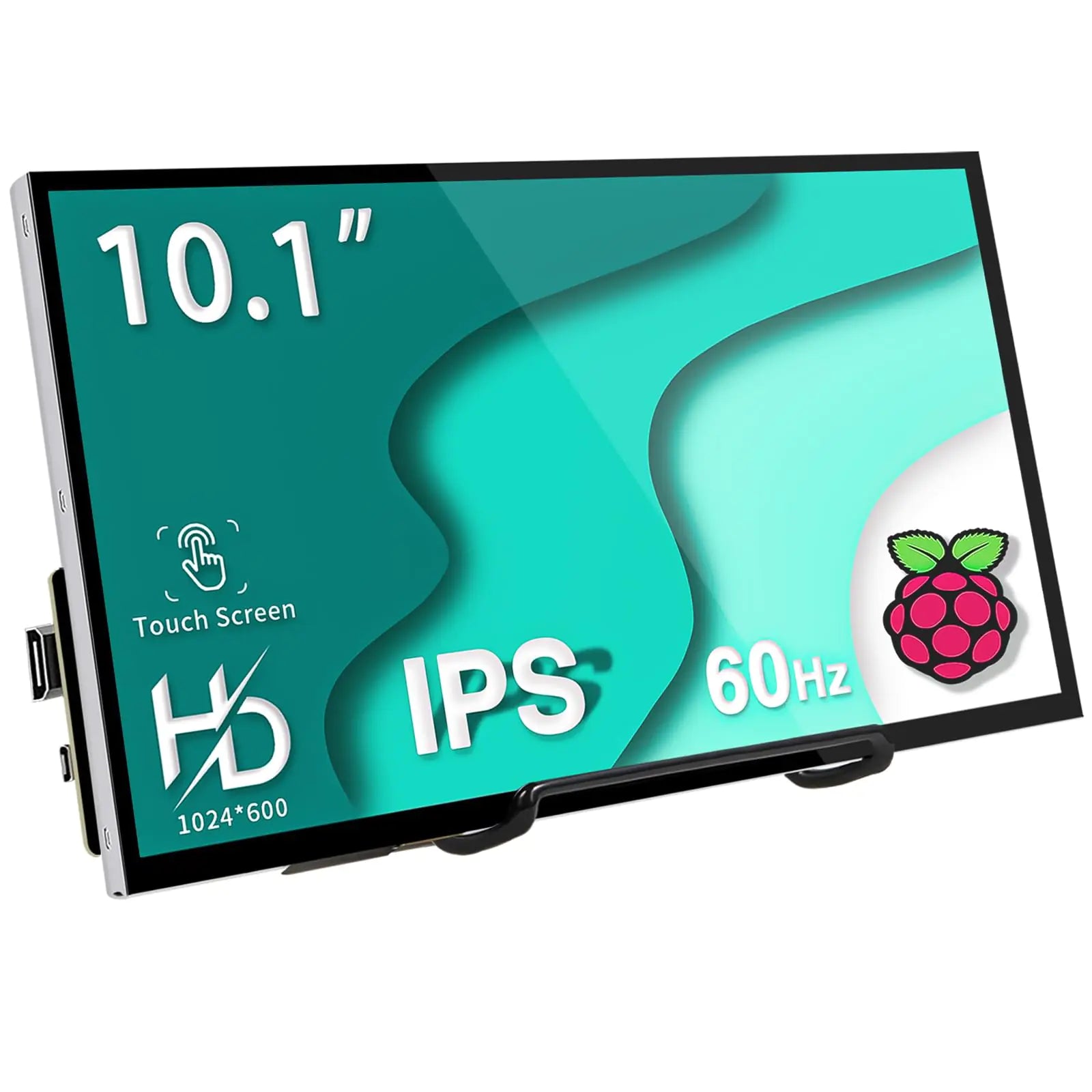HAMTYSAN Touchscreen Monitor für Raspberry PiHDMI Display IPS Bildschirm-10.1 Zoll 1024X600 HD LCD Portable Monitor mit Ständerfür Raspberry Pi 400/4/3/2/Zero/B/B+ Jetson Nano Win11/10/8/7