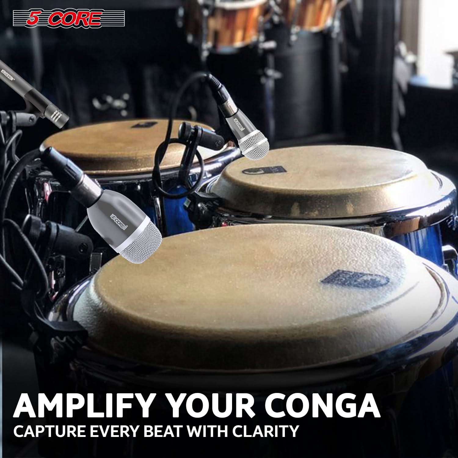 5Core Conga Mic Snare Tom Microphone Drum Kit Condenser XLR Instrument
