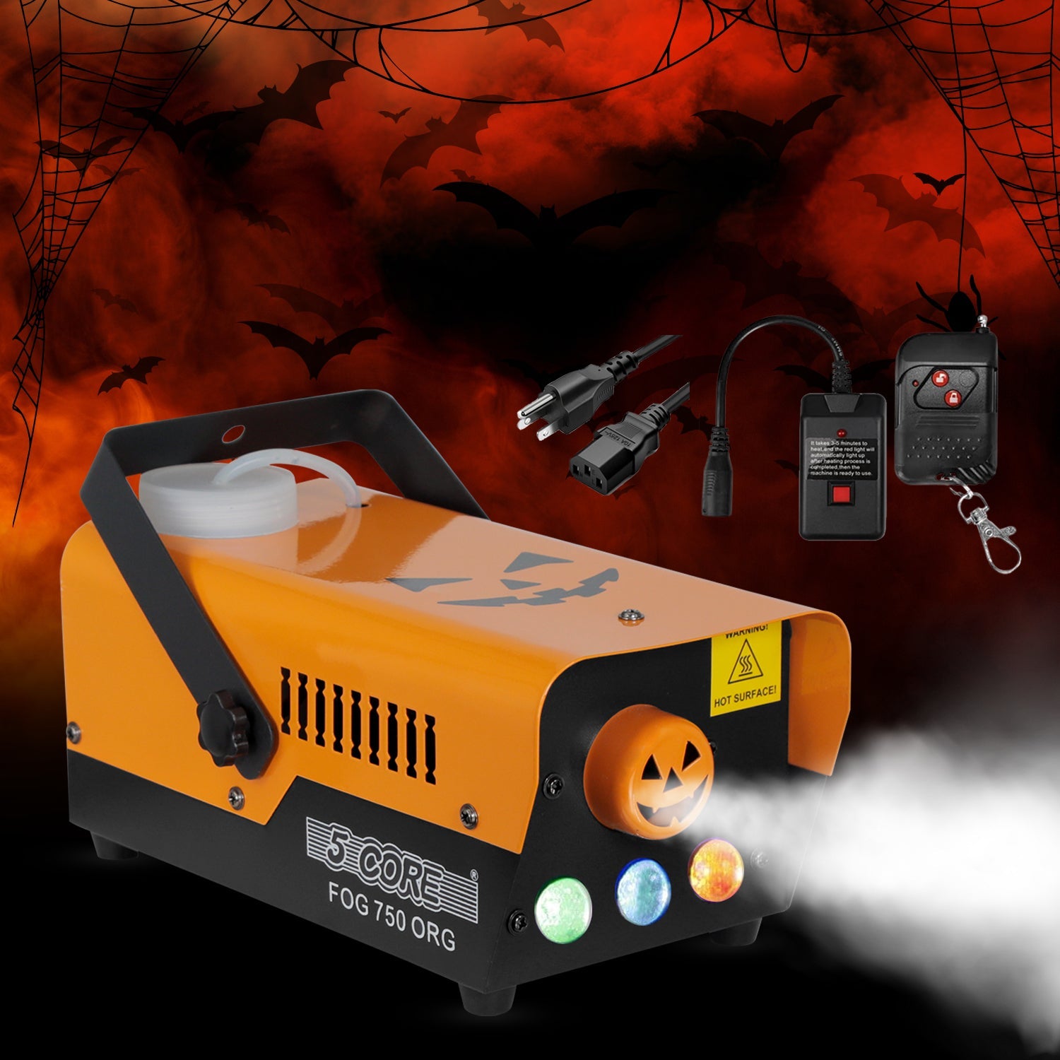 5 Core Fog Smoke Machine 750W Low Lying Indoor Outdoor 250ML Fog Maker
