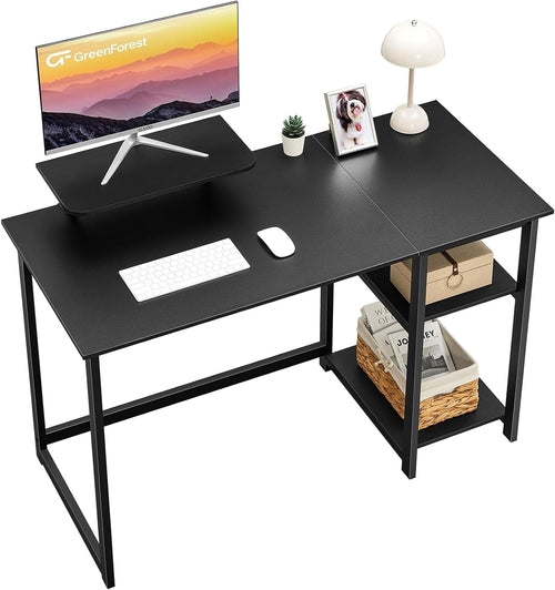 Computer Desk 39 Inch with Monitor Stand, Office Desk with Adjustable
