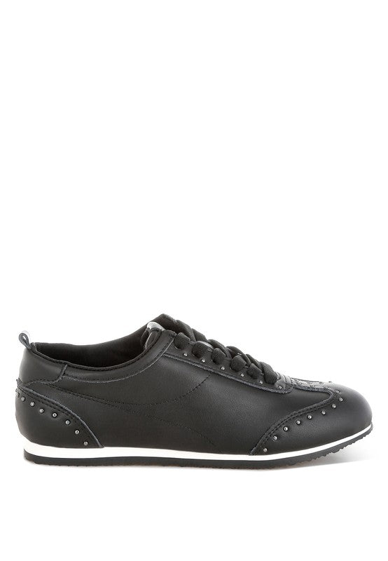 Odaya Studded Real Soft Leather Sneakers
