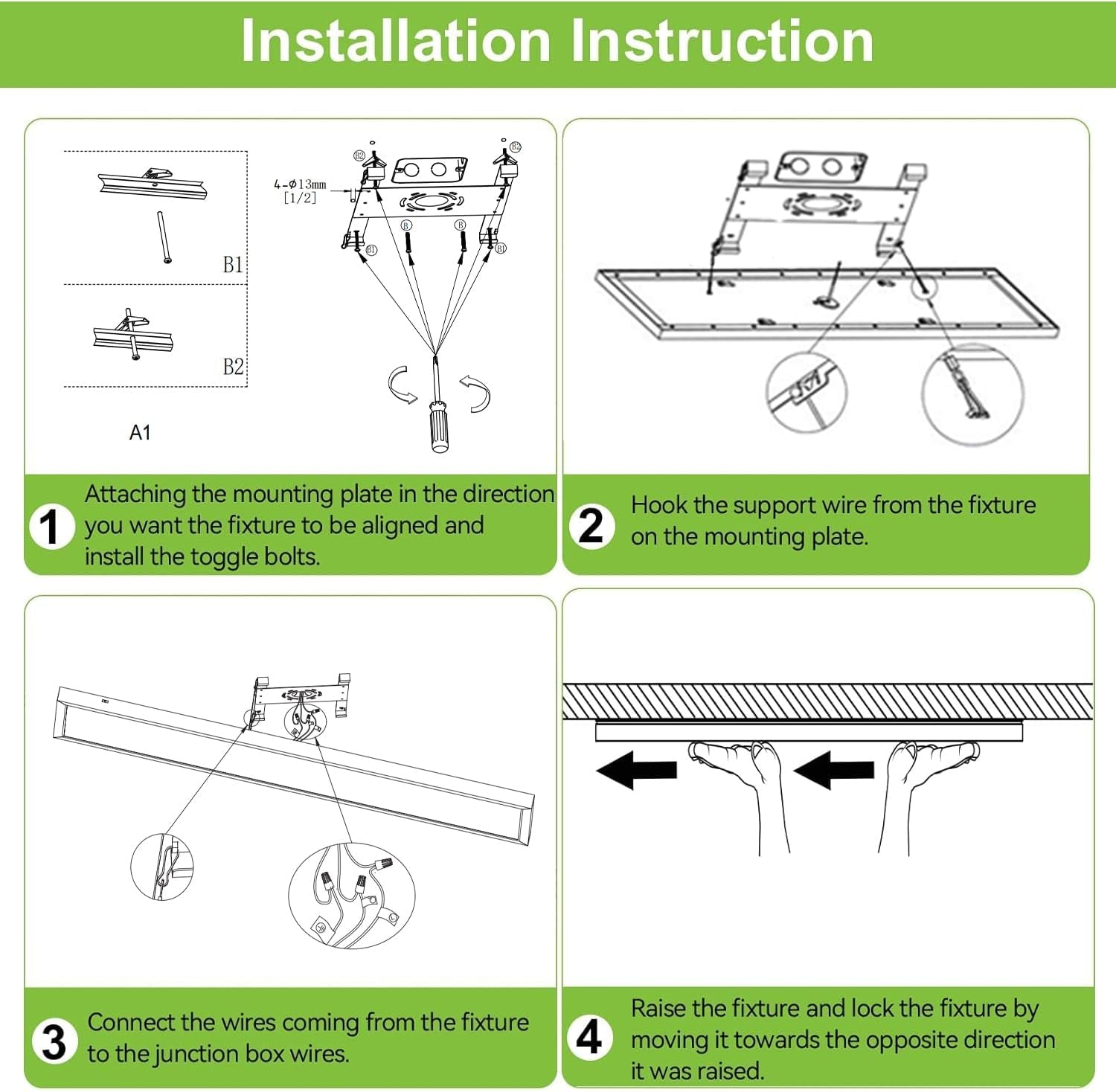1X4 FT LED Flat Panel Selectable CCT Flush Mount Light,4800Lm,48W