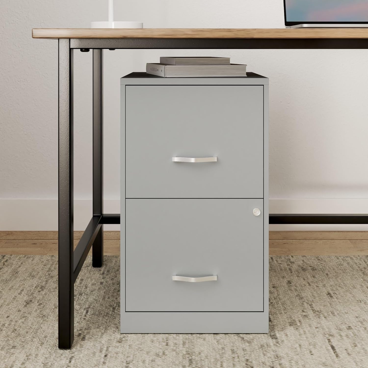 2-Drawer File Cabinet, 14.2" X 18" X 24.5", Silver