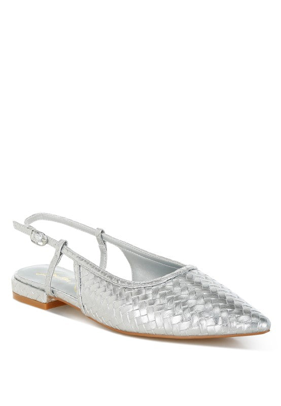 Kurina Metallic Woven Slingback Sandals