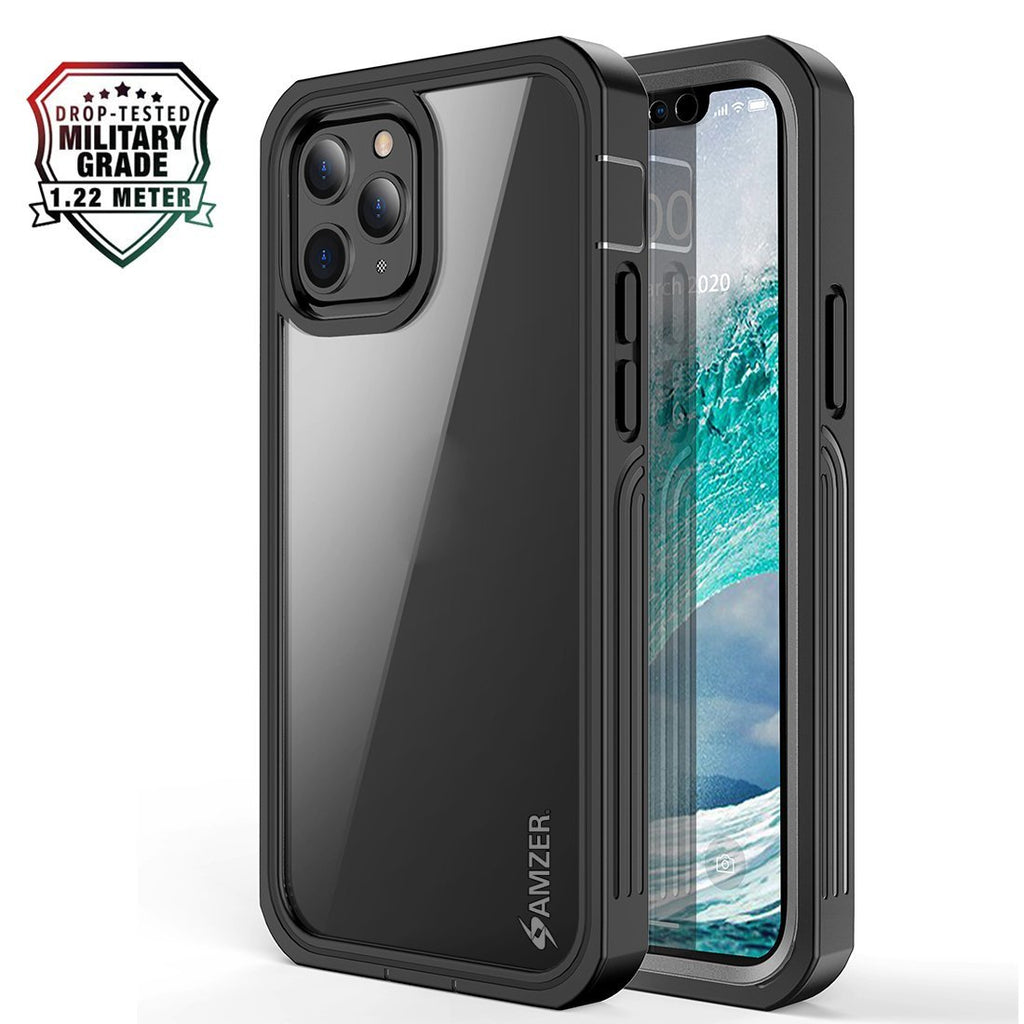 AMZER CRUSTA™ Rugged Tempered Glass Case for iPhone 12 mini - Black