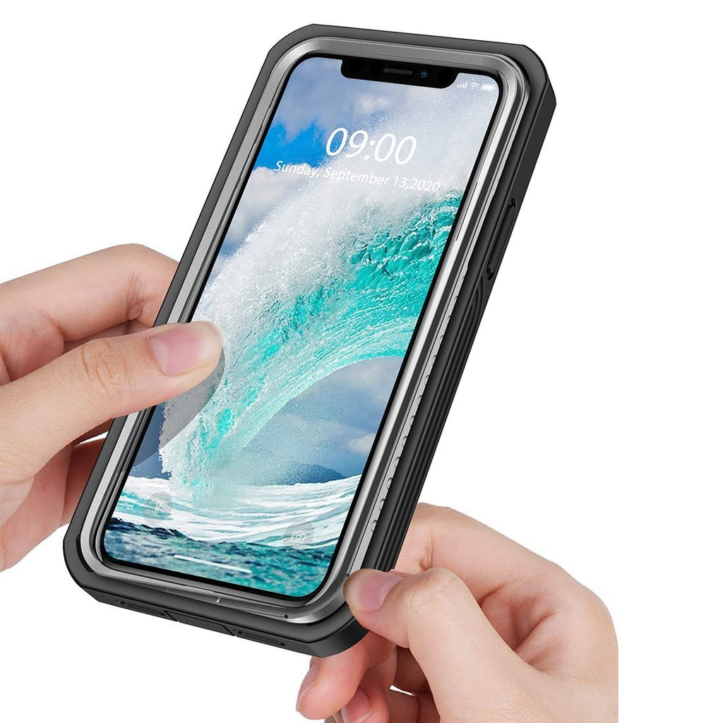 AMZER CRUSTA™ Rugged Tempered Glass Case for iPhone 12 mini - Black