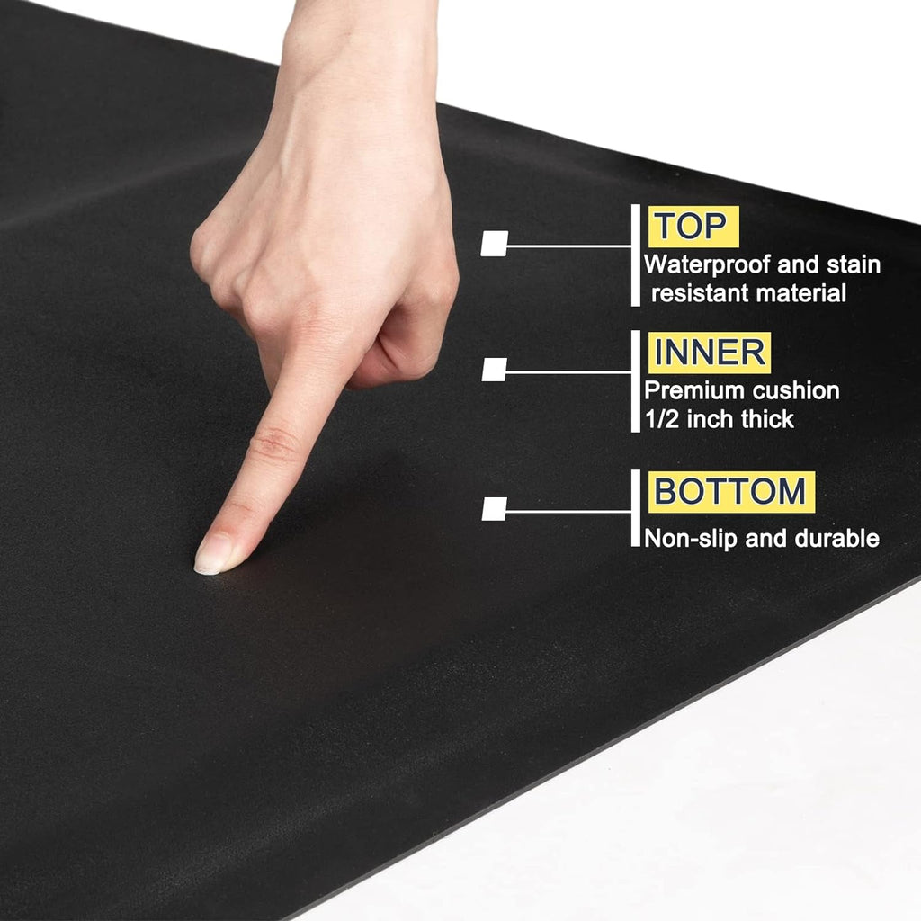 3' X 4' Barber Floor Mat anti Fatigue for Stylist Standing, 1/2''