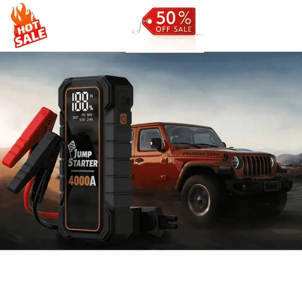 20000mAh 12V Car Battery Starter 4000 Peak Amp USB Fast Charging LED