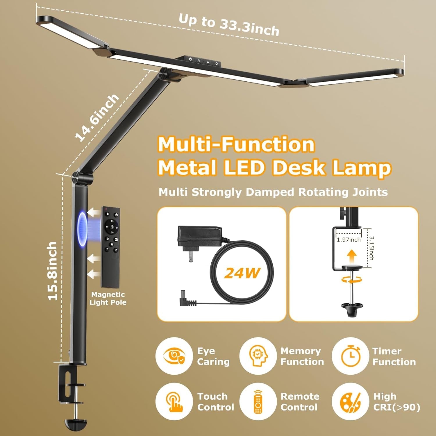 LED Desk Lamp with Clamp, Architect Desk Lamp for Home Office with