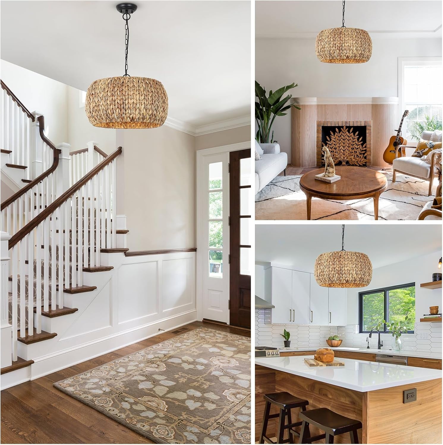 Farmhouse Chandelier for Dining Room,5-Light Boho Chandelier Light