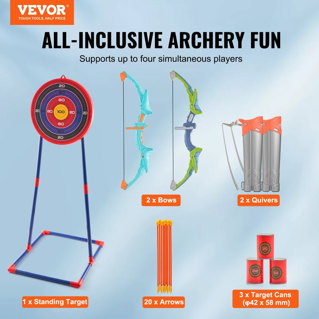 VEVOR Bow And Arrow Set For Kids, 2 Pack LED Light Up Archery Set With