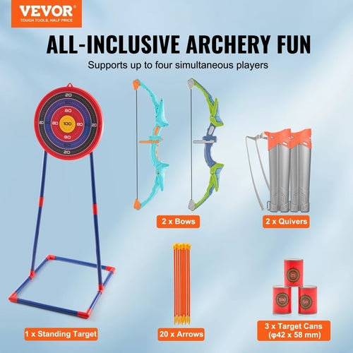 VEVOR Bow And Arrow Set For Kids, 2 Pack LED Light Up Archery Set With