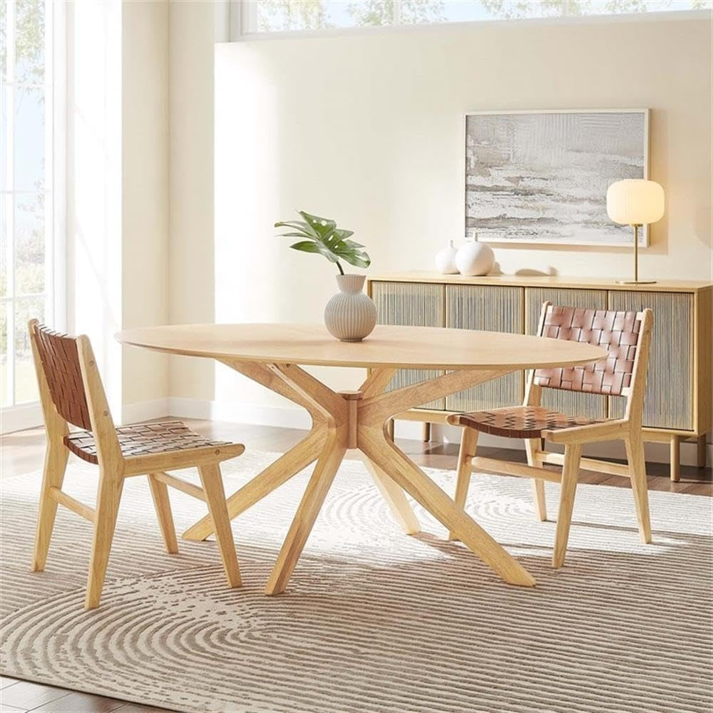 Crossroads 71 Inch Oak Oval Dining Table Mid Century