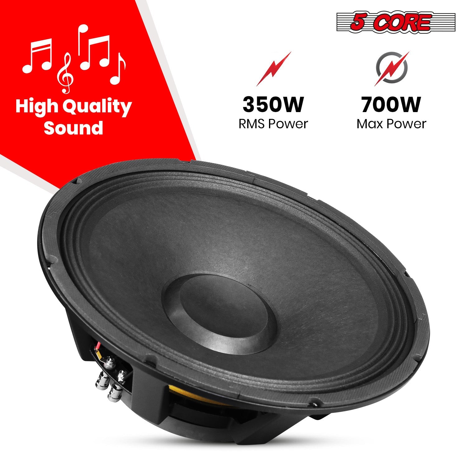 5Core 15 Inch Subwoofer Speaker 1500W Peak 8 Ohm Full Range