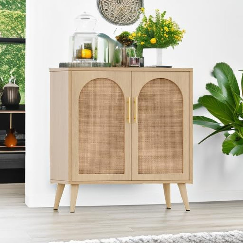 Natural Rattan Door Sideboard Buffet Cabinet
