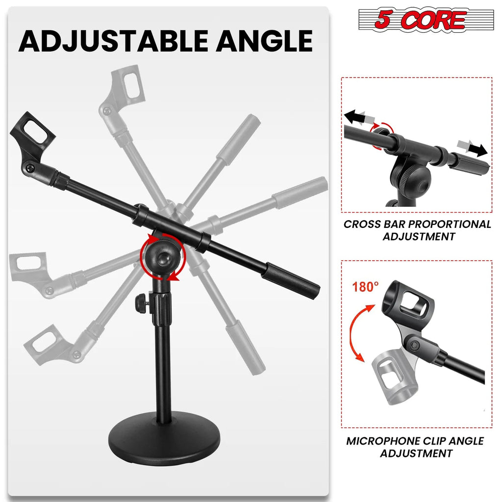 5Core round Base Desktop Mic Stand Universal Desk Microphone Holder