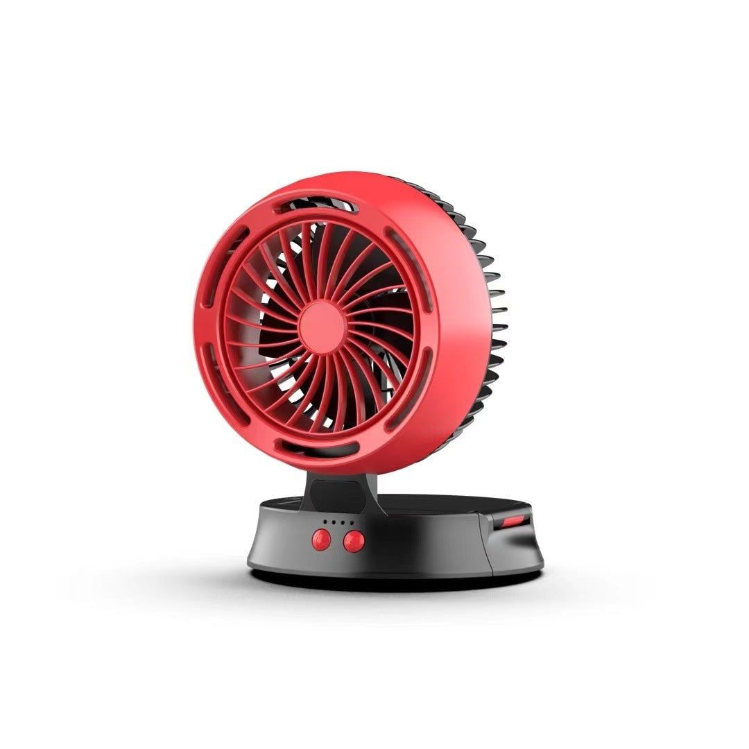 Solar Vertical Camping Fan Desk Mute Lighting Fan