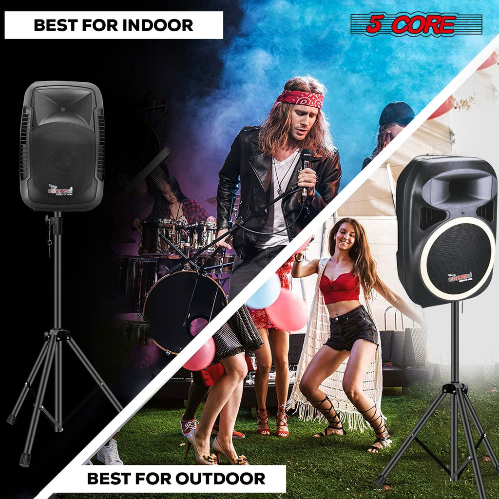 5 Core Speaker Stand Tripod Heavy Duty Adjustable Up to 72 Inch DJ