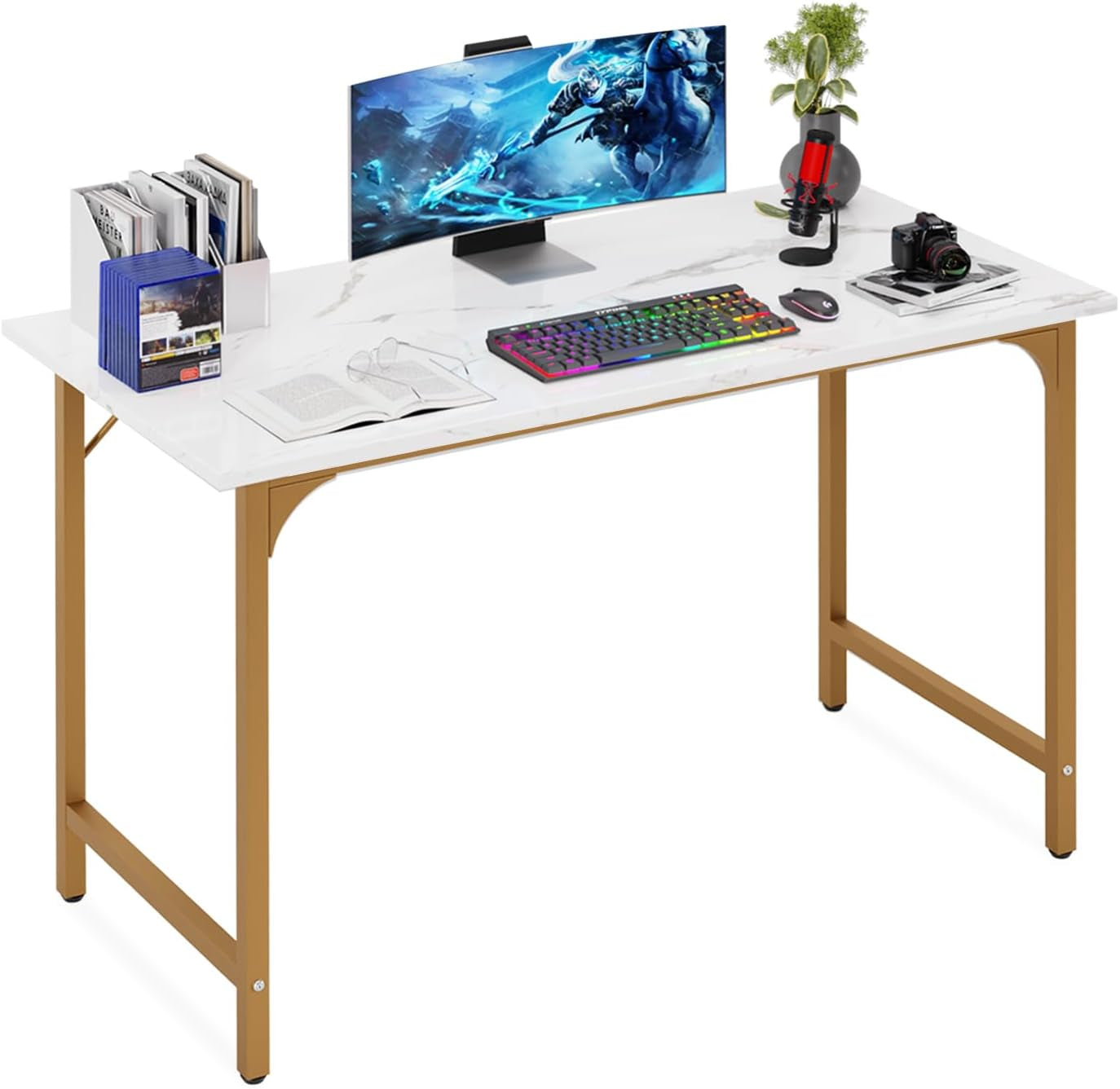 Computer Desk,47 Inches Home Office Desk Writing Study Table Modern