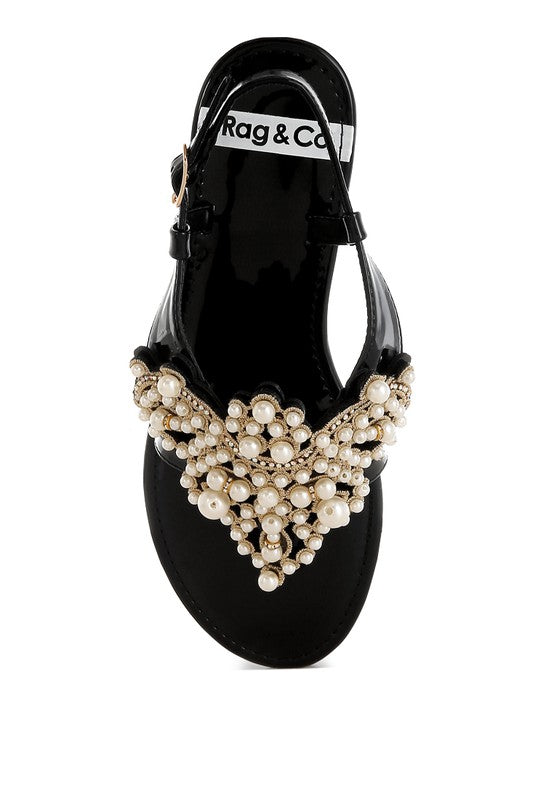 Zalata Pearl Studded Flats