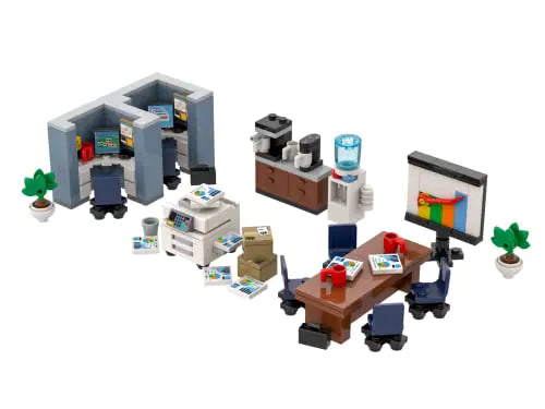 Brick Loot Office Building Brick Set 289 Pieces for Adults & Kids Age 6+ 100% Compatible with Lego Mega Bloks & Other Major Brands Mini Sets Includes Office Furniture Like Desks Chairs Table
