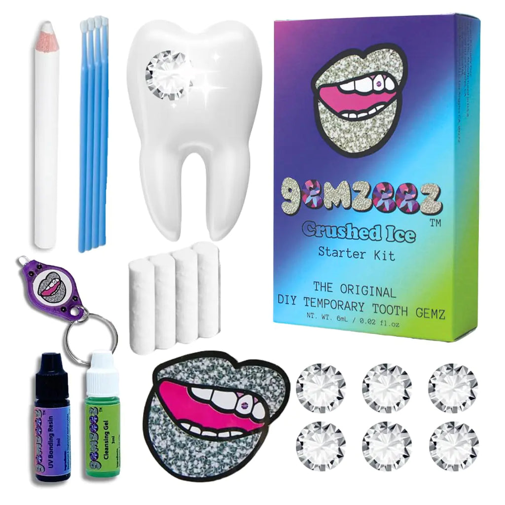 Gemzeez: The Original DIY Temporary Tooth Gemz Starter Kit (Crushed Ice)
