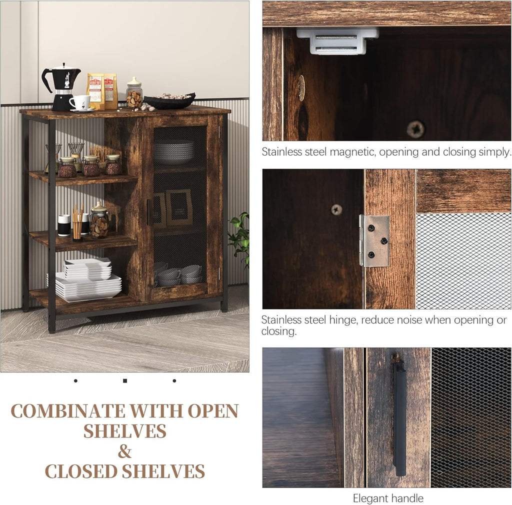 Mini Coffee Bar Cabinet Small Kitchen Buffet Farmhouse