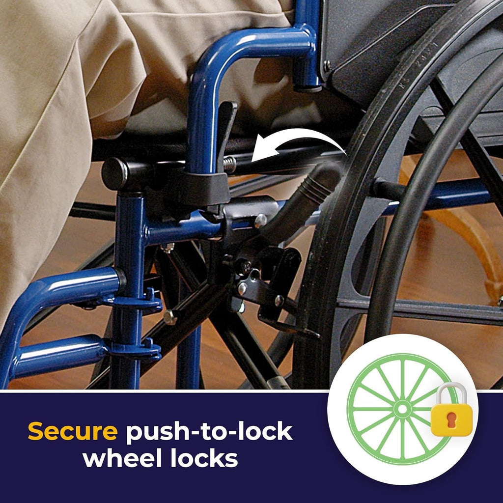 Blue Streak Wheelchair with Flip Back Desk Arms, Swing Away