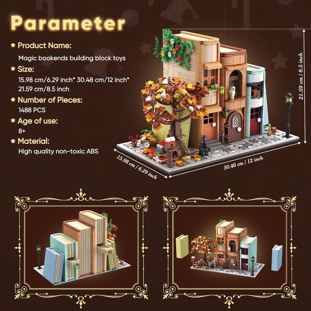Bookend Magic House Building Kit 1488Pcs Organizer-3
