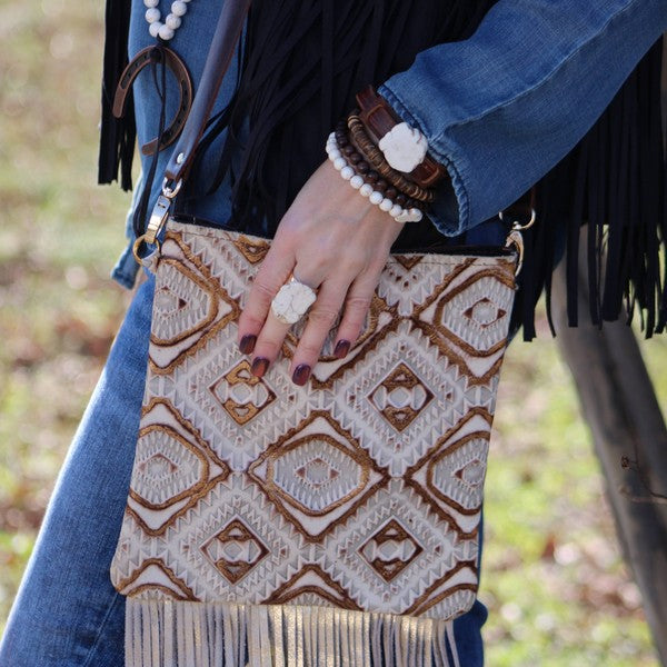 White Turquoise Chunk on Narrow Leather Cuff